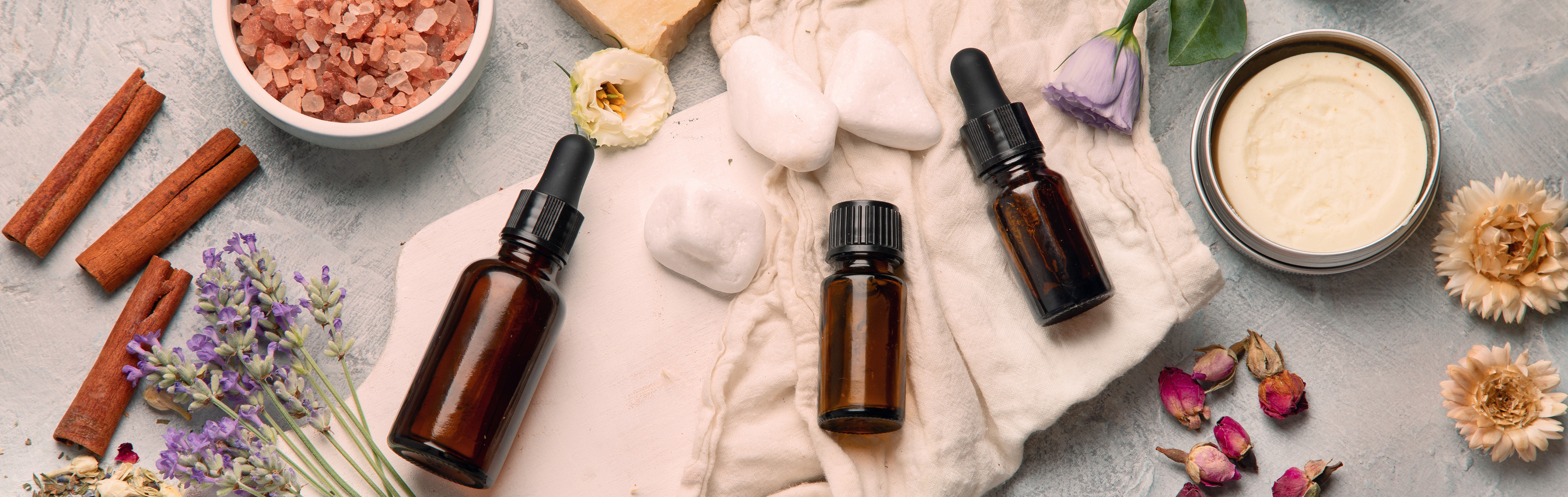 Bottle of essential aroma oils
